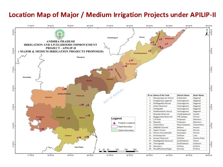 Location Map of Major / Medium Irrigation Projects under APILIP-II 