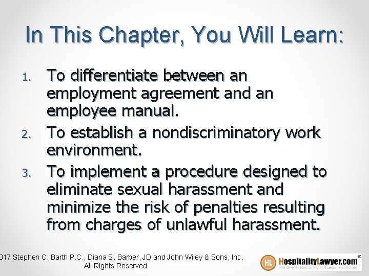 In This Chapter, You Will Learn: 1. 2. 3. To differentiate between an employment