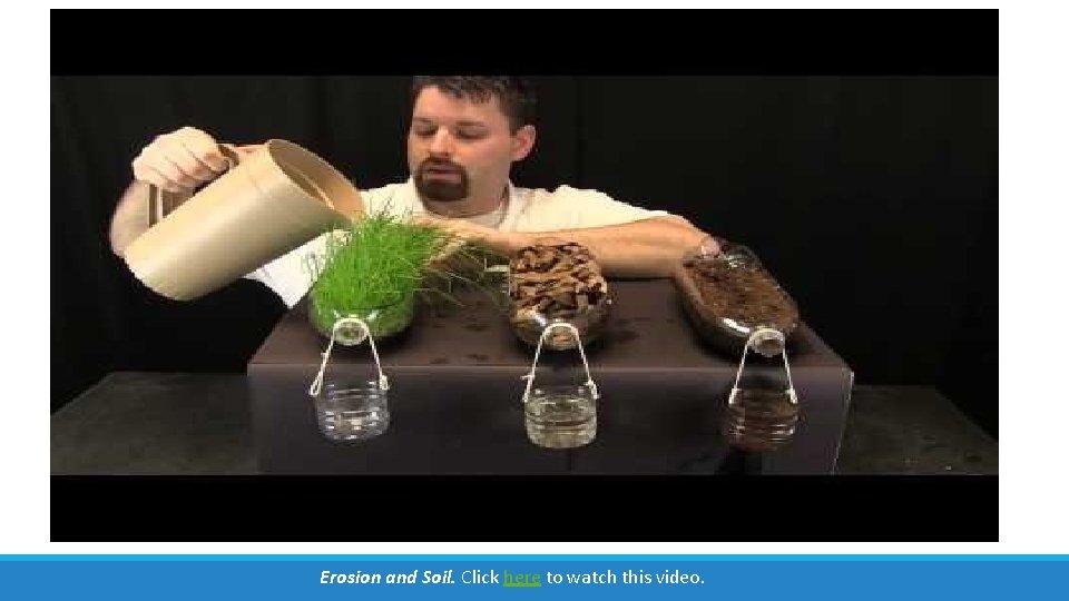 Erosion and Soil. Click here to watch this video. 