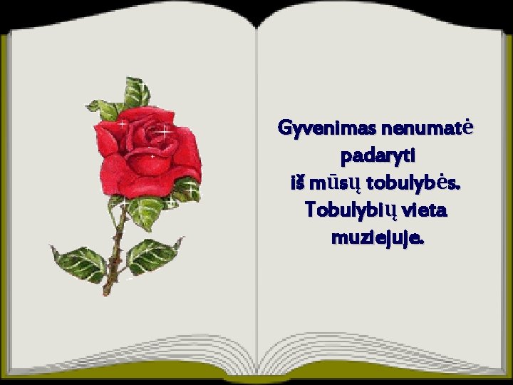 Gyvenimas nenumatė padaryti iš mūsų tobulybės. Tobulybių vieta muziejuje. 