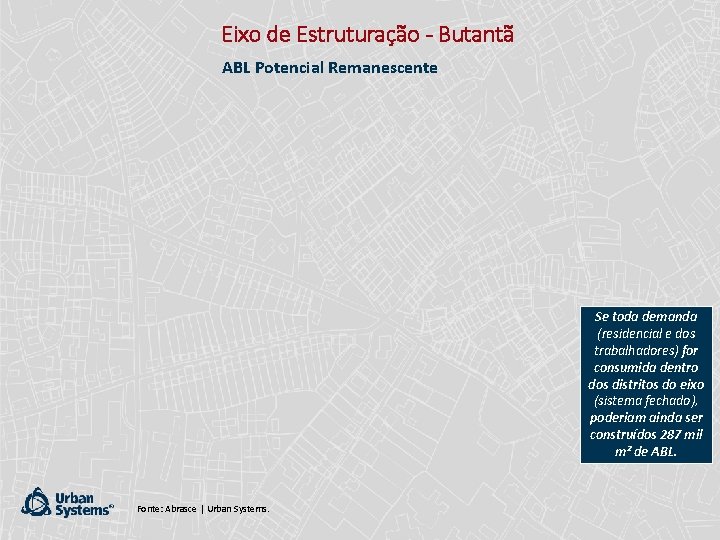 Eixo de Estruturação - Butantã ABL Potencial Remanescente Se toda demanda (residencial e dos