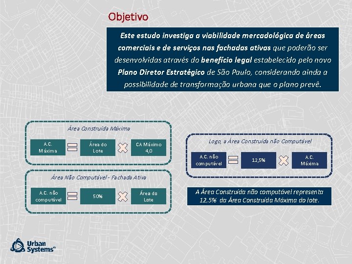 Objetivo Este estudo investiga a viabilidade mercadológica de áreas comerciais e de serviços nas