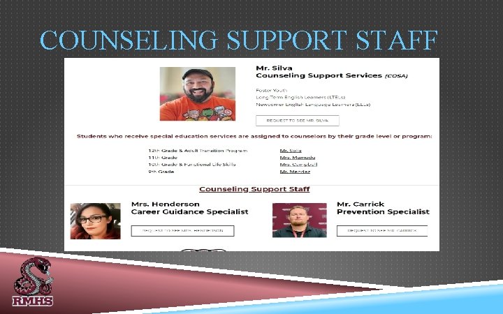 COUNSELING SUPPORT STAFF 