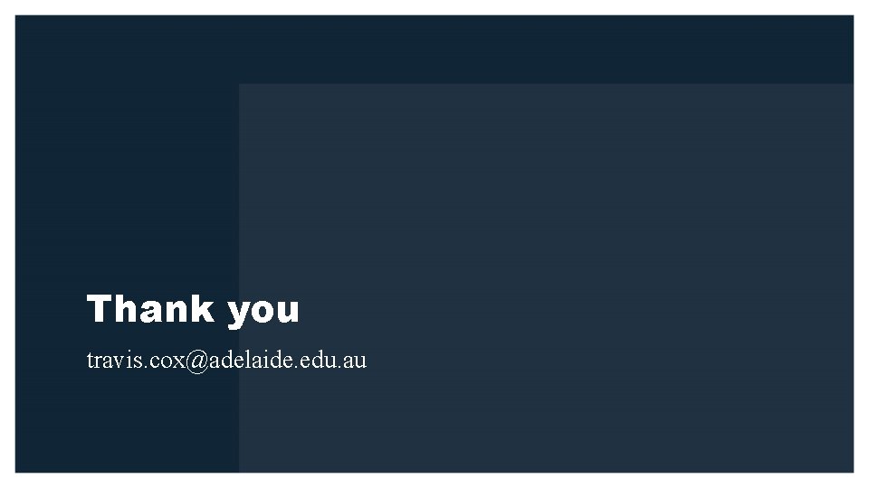 Thank you travis. cox@adelaide. edu. au 