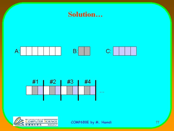 Solution… A: B: #1 #2 #3 C: #4 … COMP 680 E by M.