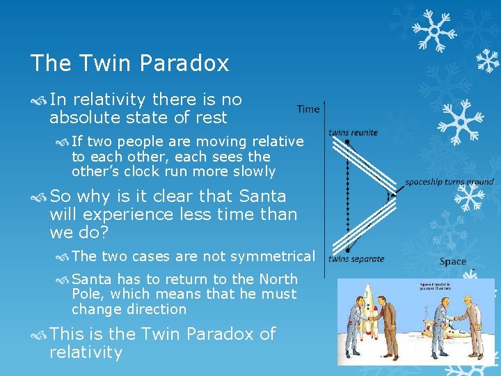 The Twin Paradox In relativity there is no absolute state of rest If two
