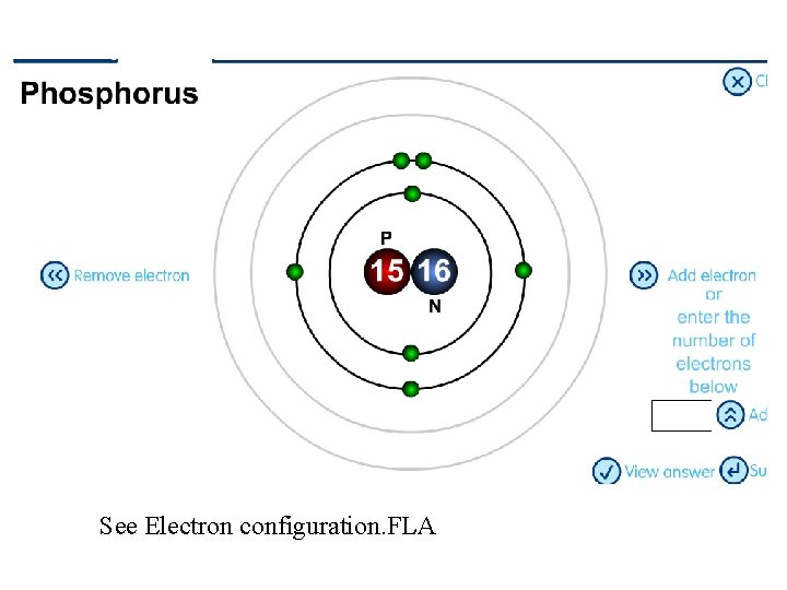See Electron configuration. FLA 