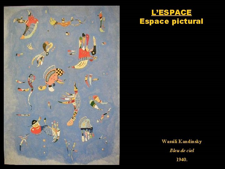 L’ESPACE Espace pictural Wassili Kandinsky Bleu de ciel 1940. 