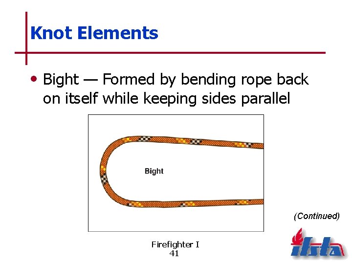 Knot Elements • Bight — Formed by bending rope back on itself while keeping