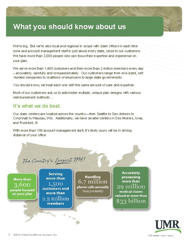 What you should know about us We’re big. But we’re also local and regional What you should know about us We’re big. But we’re also local and regional