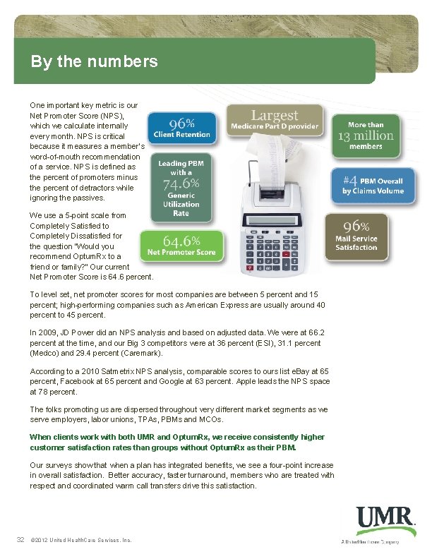 By the numbers One important key metric is our Net Promoter Score (NPS), which By the numbers One important key metric is our Net Promoter Score (NPS), which