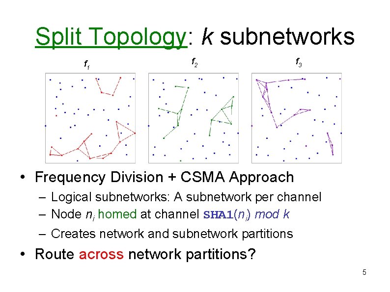 Split Topology: k subnetworks f 1 f 2 f 3 • Frequency Division + Split Topology: k subnetworks f 1 f 2 f 3 • Frequency Division +