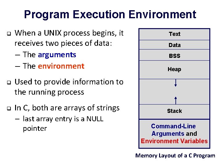 CSC 2405 Computer Systems II Execution Environment for