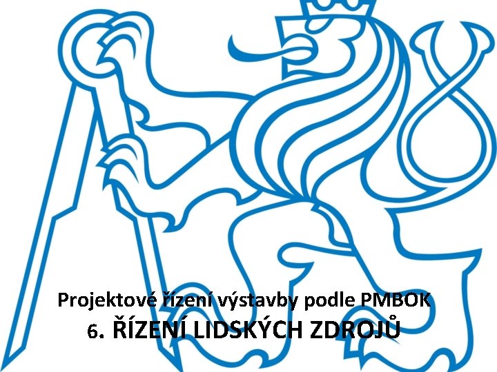 Projektové řízení výstavby podle PMBOK 6. ŘÍZENÍ LIDSKÝCH ZDROJŮ 