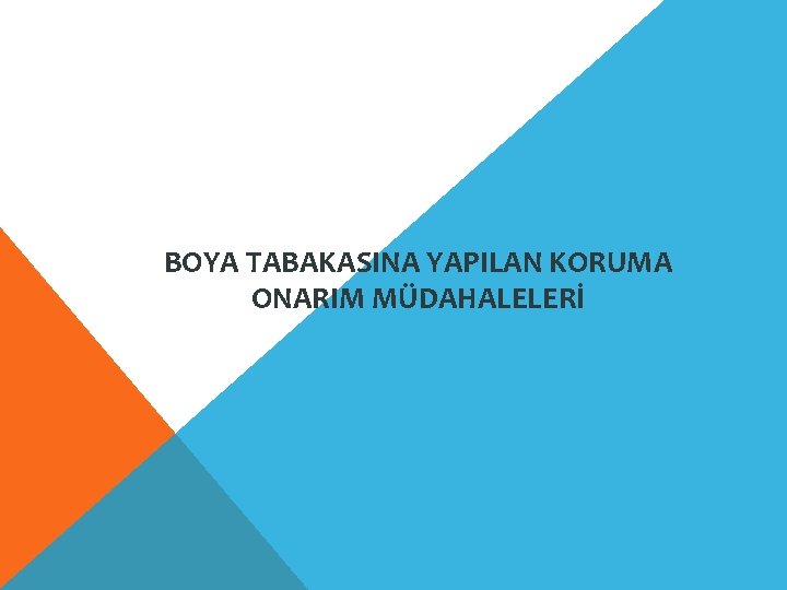 BOYA TABAKASINA YAPILAN KORUMA ONARIM MÜDAHALELERİ 