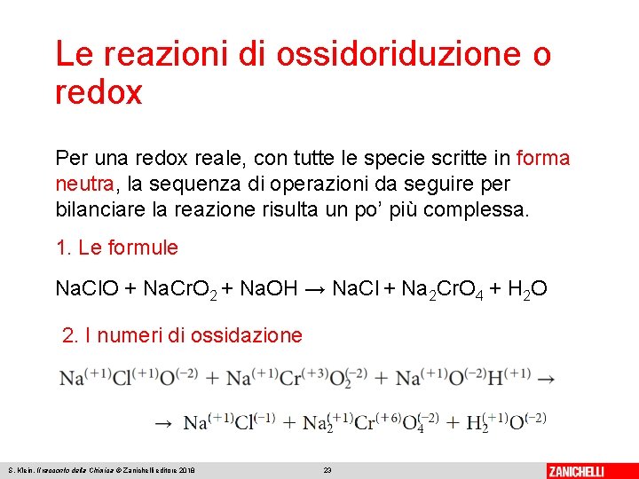 Le reazioni di ossidoriduzione o redox Per una redox reale, con tutte le specie