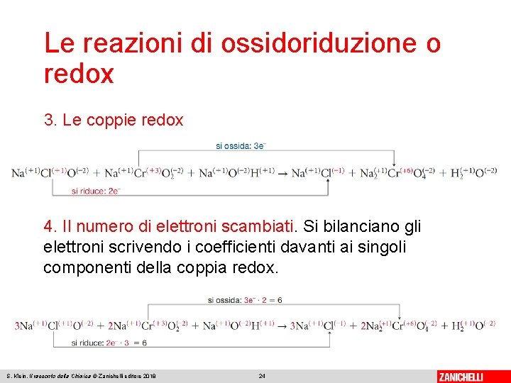 Le reazioni di ossidoriduzione o redox 3. Le coppie redox 4. Il numero di