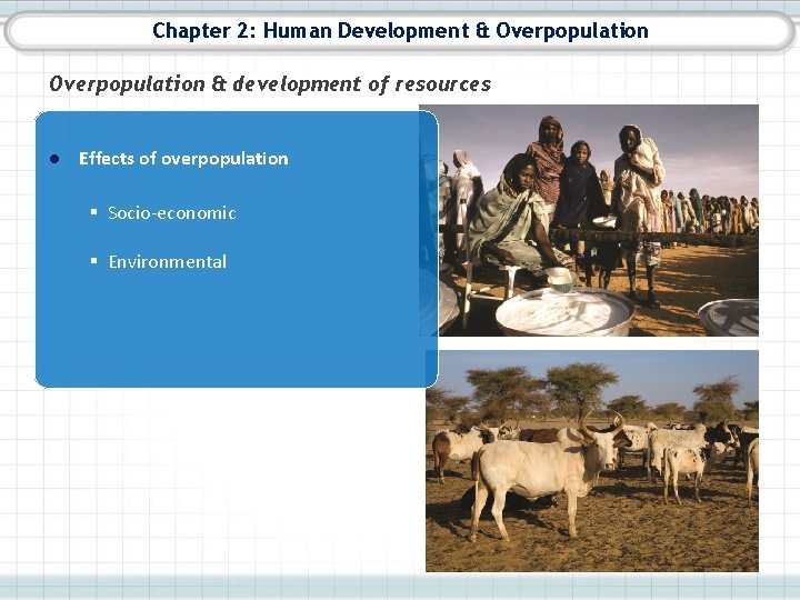 Chapter 2: Human Development & Overpopulation & development of resources ● Effects of overpopulation