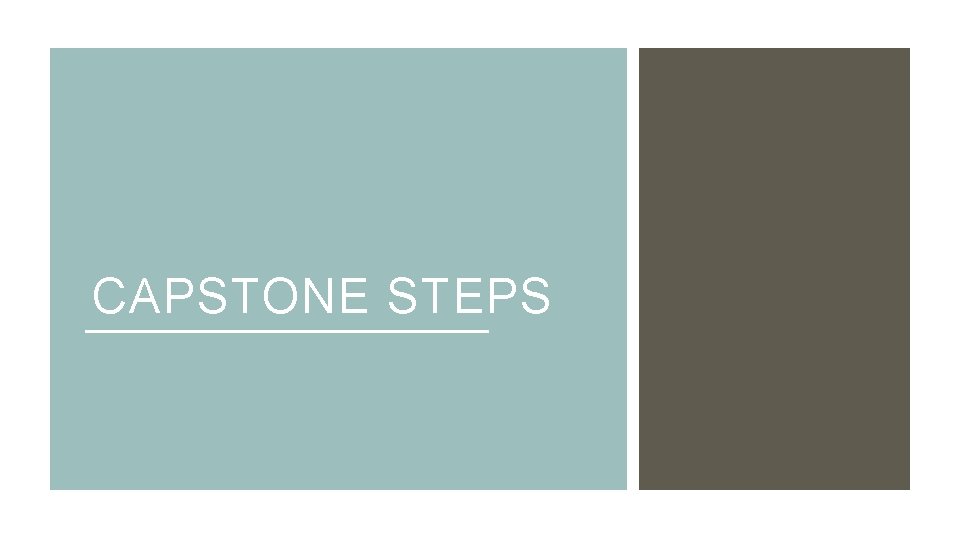 CAPSTONE STEPS 