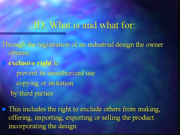 . . . ID, What is and what for: Through the registration of an