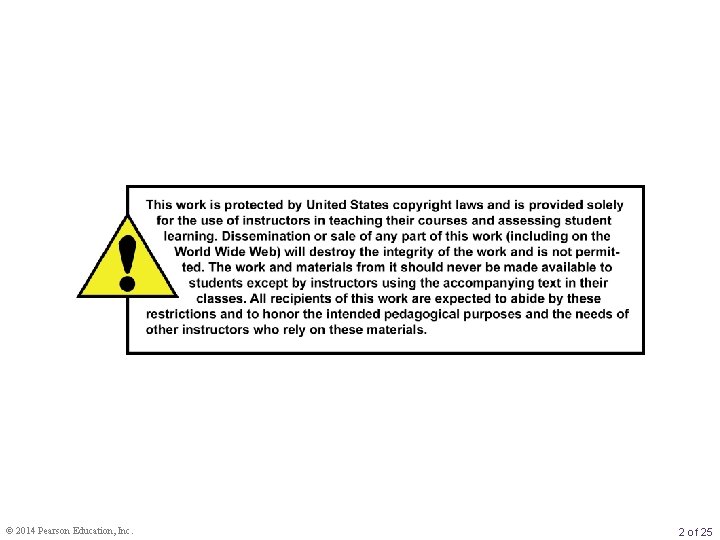 © 2014 Pearson Education, Inc. 2 of 25 