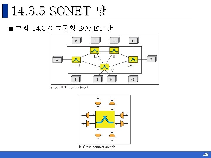 14. 3. 5 SONET 망 < 그림 14. 37: 그물형 SONET 망 48 