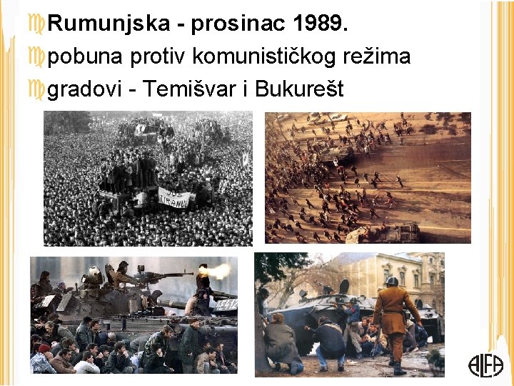  Rumunjska - prosinac 1989. pobuna protiv komunističkog režima gradovi - Temišvar i Bukurešt