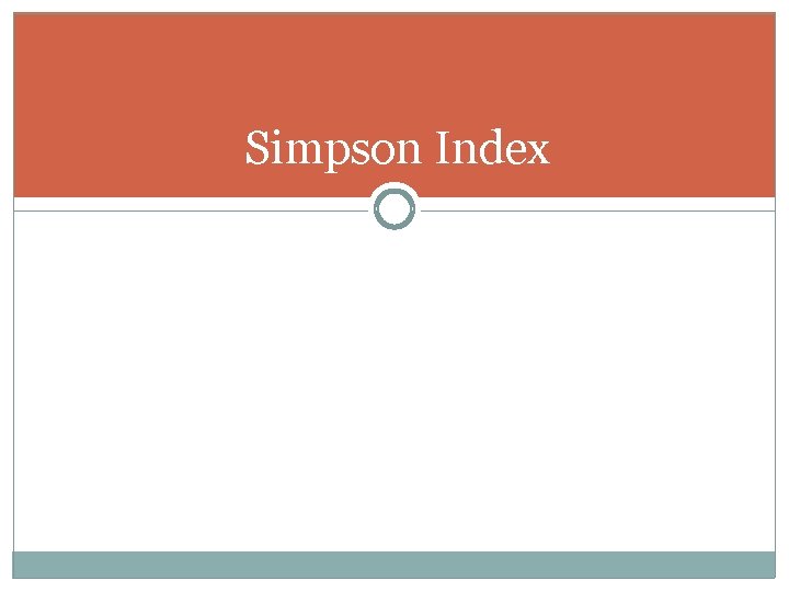 Simpson Index 