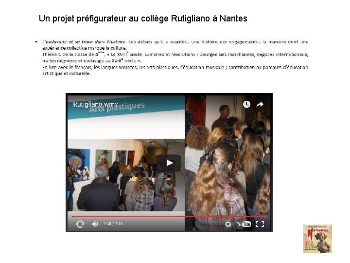 Un projet préfigurateur au collège Rutigliano à Nantes 