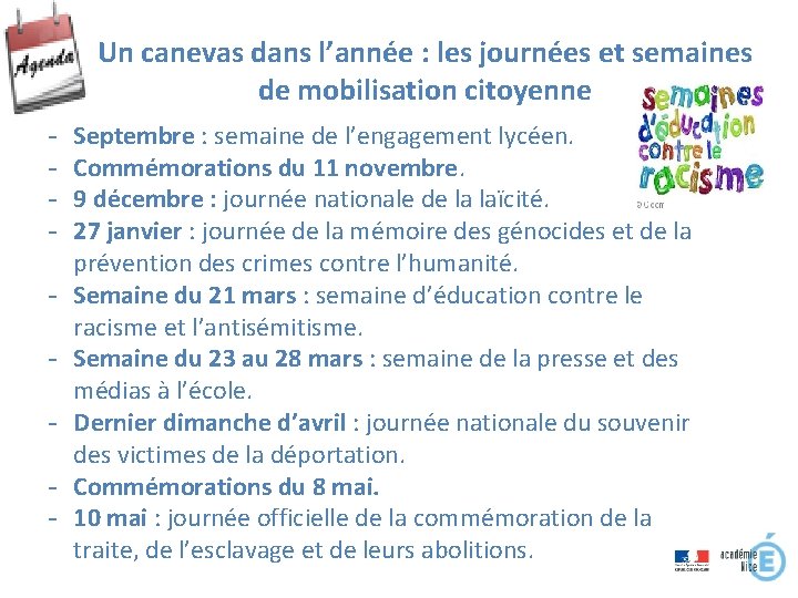 Un canevas dans l’année : les journées et semaines de mobilisation citoyenne - Septembre