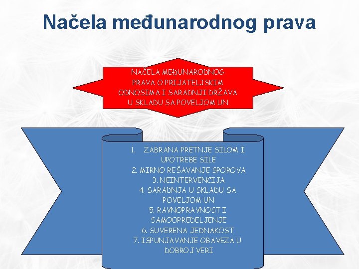 Načela međunarodnog prava NAČELA MEĐUNARODNOG PRAVA O PRIJATELJSKIM ODNOSIMA I SARADNJI DRŽAVA U SKLADU