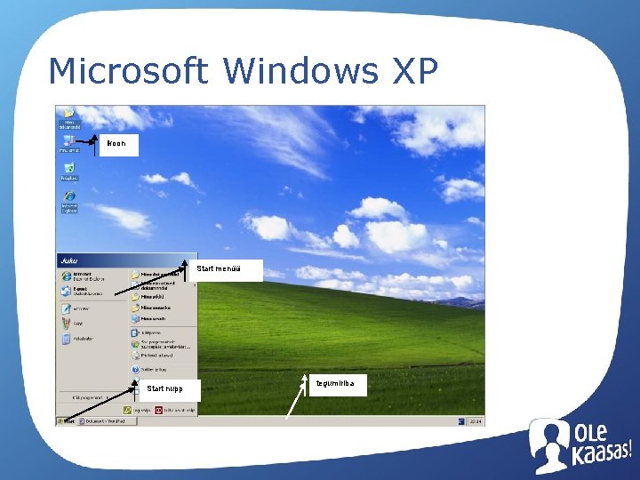 Microsoft Windows XP ikoon Start menüü Start nupp tegumiriba 
