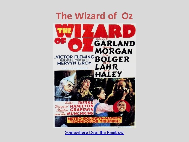 The Wizard of Oz Somewhere Over the Rainbow The Wizard of Oz Somewhere Over the Rainbow