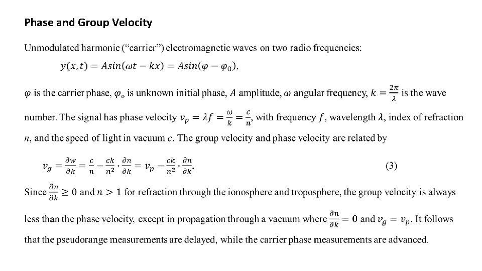 Phase and Group Velocity 