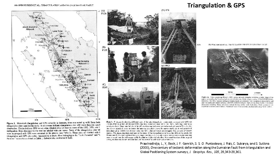Triangulation & GPS Prawirodirdjo, L. , Y, Bock, J. F. Genrich, S. S. O.