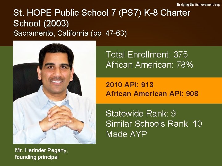 St. HOPE Public School 7 (PS 7) K-8 Charter School (2003) Sacramento, California (pp.