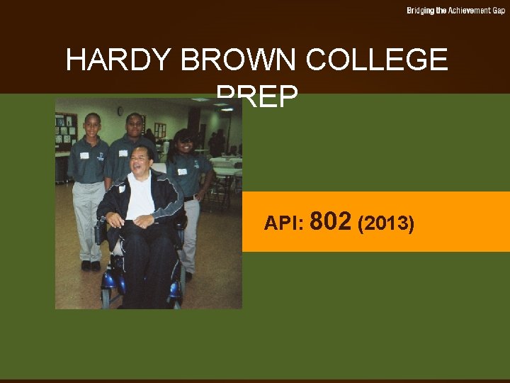 HARDY BROWN COLLEGE PREP API: 802 (2013) 