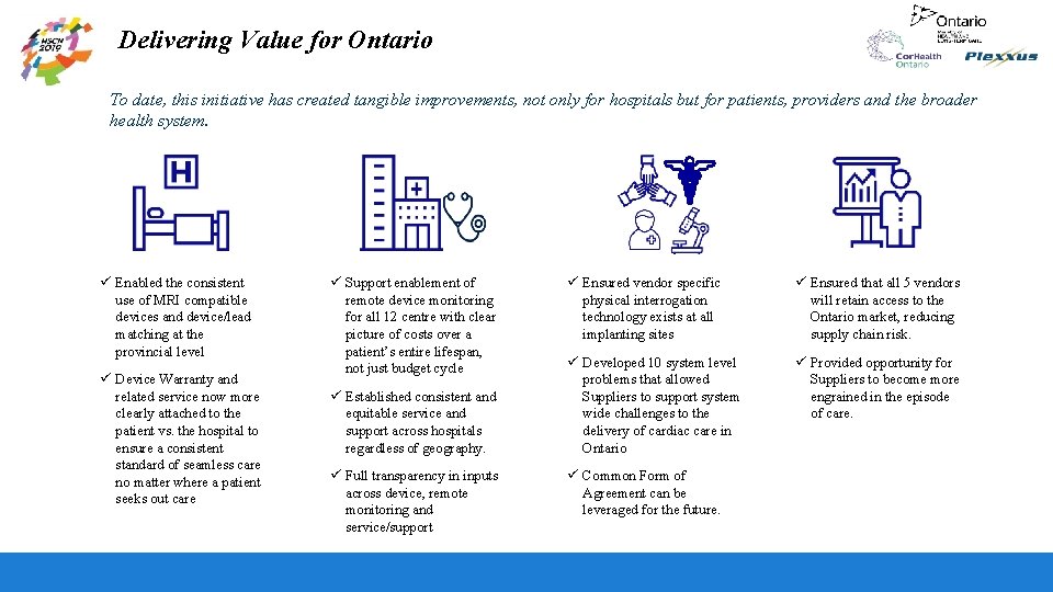Delivering Value for Ontario To date, this initiative has created tangible improvements, not only