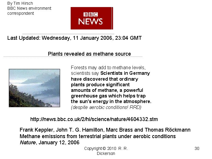 By Tim Hirsch BBC News environment correspondent Last Updated: Wednesday, 11 January 2006, 23: By Tim Hirsch BBC News environment correspondent Last Updated: Wednesday, 11 January 2006, 23: