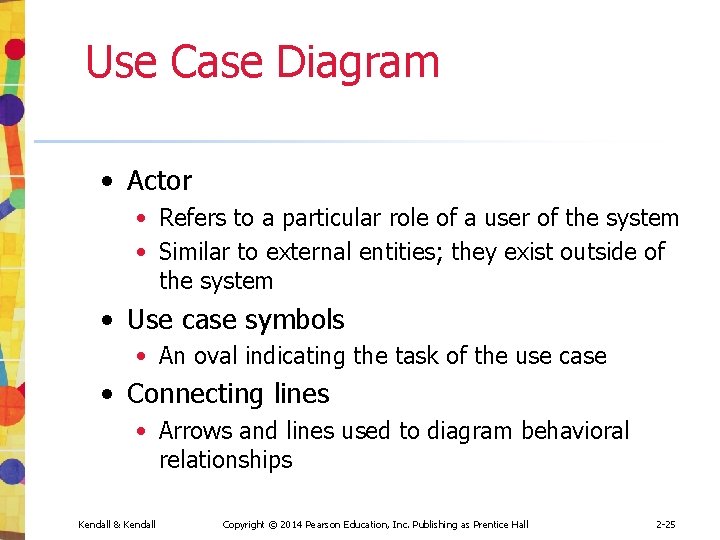 Use Case Diagram • Actor • Refers to a particular role of a user