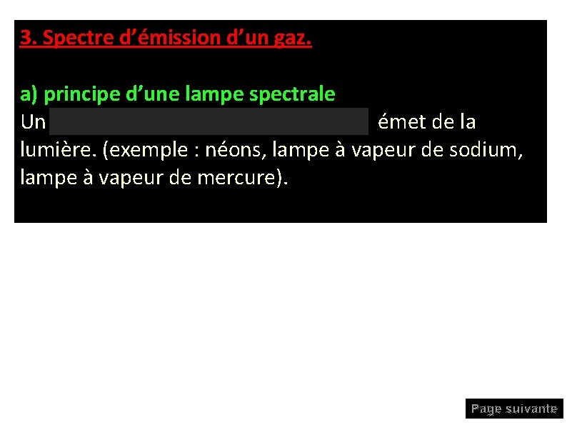 3. Spectre d’émission d’un gaz. a) principe d’une lampe spectrale Un gaz chauffé à 3. Spectre d’émission d’un gaz. a) principe d’une lampe spectrale Un gaz chauffé à