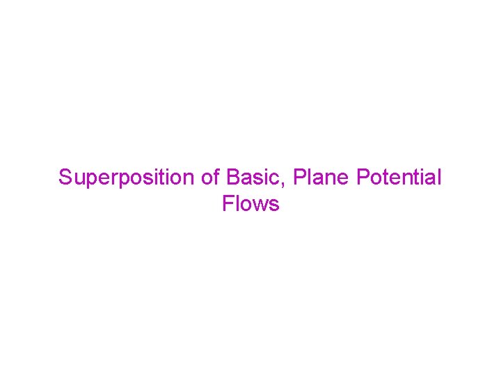 Superposition of Basic, Plane Potential Flows 