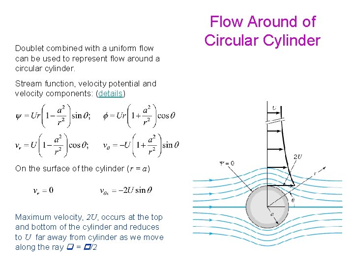 Doublet combined with a uniform flow can be used to represent flow around a