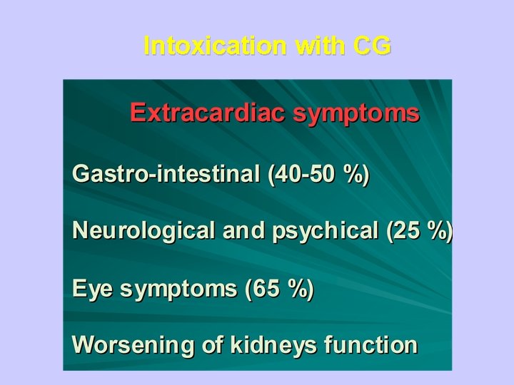 Intoxication with CG 
