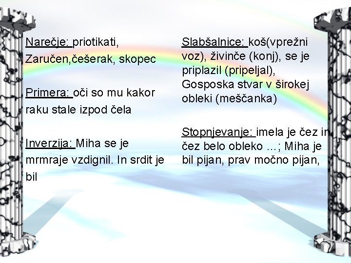 Narečje: priotikati, Zaručen, češerak, skopec Primera: oči so mu kakor raku stale izpod čela