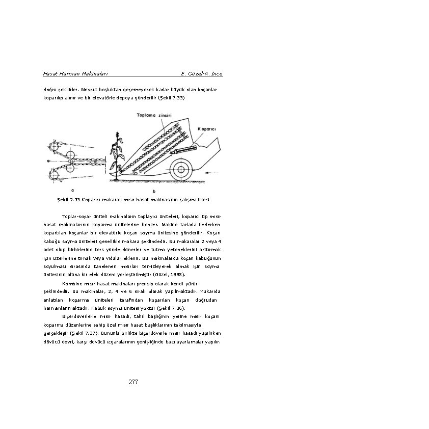 Hasat Harman Makinaları E. Güzel-A. İnce doğru çekilirler. Mevcut boşluktan geçemeyecek kadar büyük olan