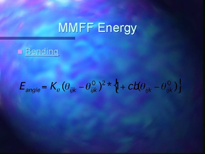 MMFF Energy n Bending 