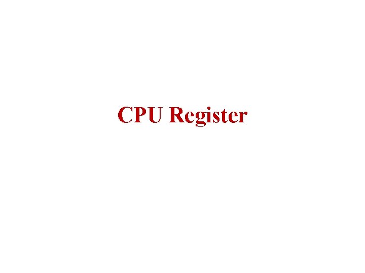 CPU Register 