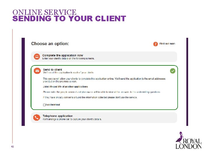 ONLINE SERVICE SENDING TO YOUR CLIENT 62 