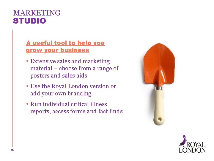 MARKETING STUDIO A useful tool to help you grow your business • Extensive sales
